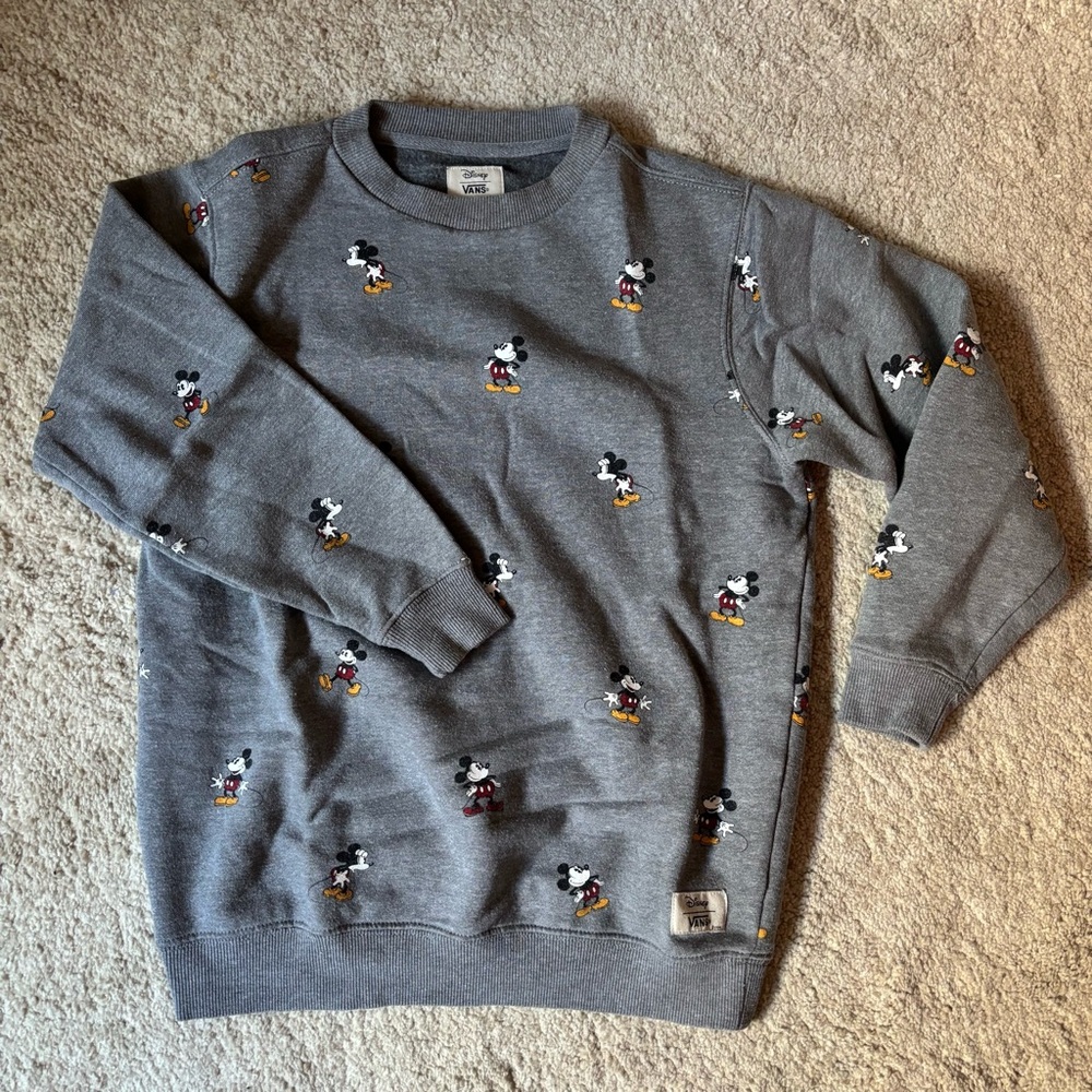 Vans Gray Mickey Mouse Boy’s Sweater Medium